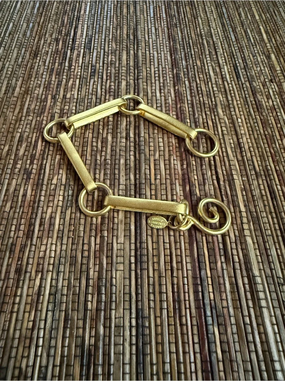 Martha Sturdy Chain Bracelet Gold Plated Matte Finish Modernist Post Modern - Picture 4 of 9